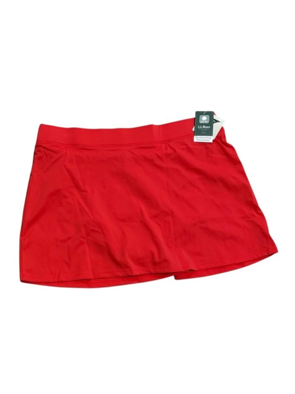 L.L.Bean New Swim Skirt Size 12 Coral Orange Sunblocking 13" Swim Bottom UPF 50